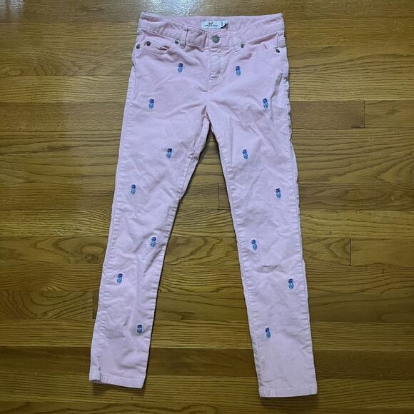 Vineyard Vines Other - Girl's Vineyard Vines Pink Corduroy Pants w/ Blue Embroidered Pineapples - Sz 8